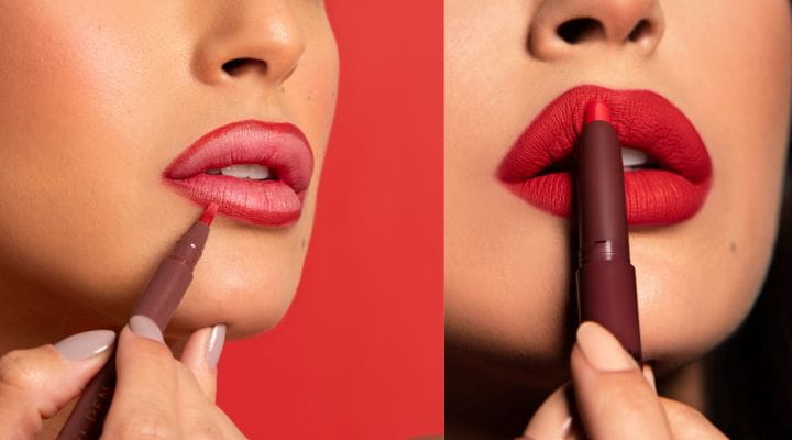 contorno labial para batom vermelho