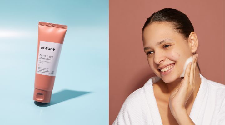 mulher aplicando produto oceane