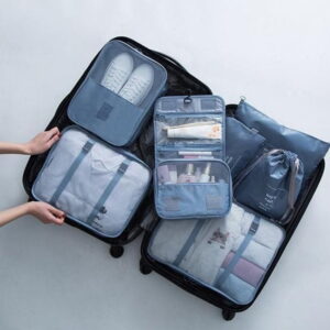 Representação de uma mala de viagem organizada.