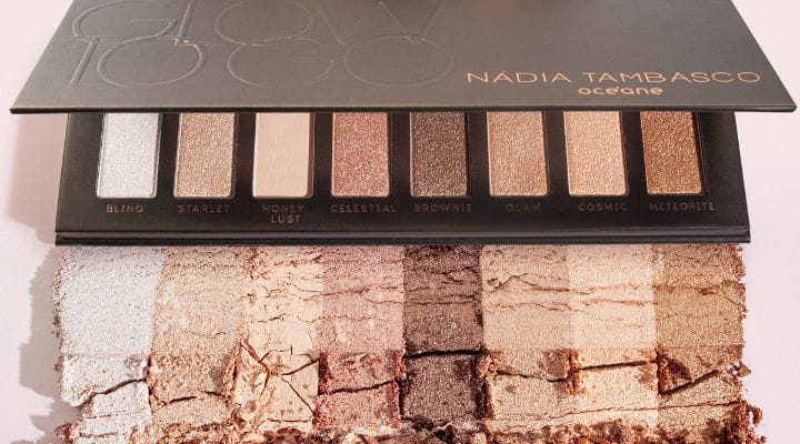 paleta de sombras em tons nudes que combinam com a maquiagem para pele negra