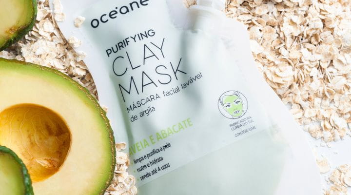 máscara facial de argila verde