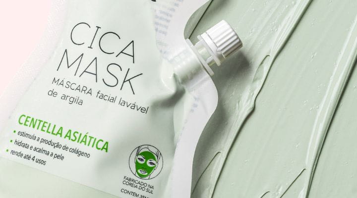 embalagem de máscara facial de argila verde