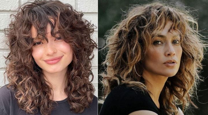 duas modelos, em que uma delas é Jennifer Lopez, com cabelo ondulado Shaggy hair