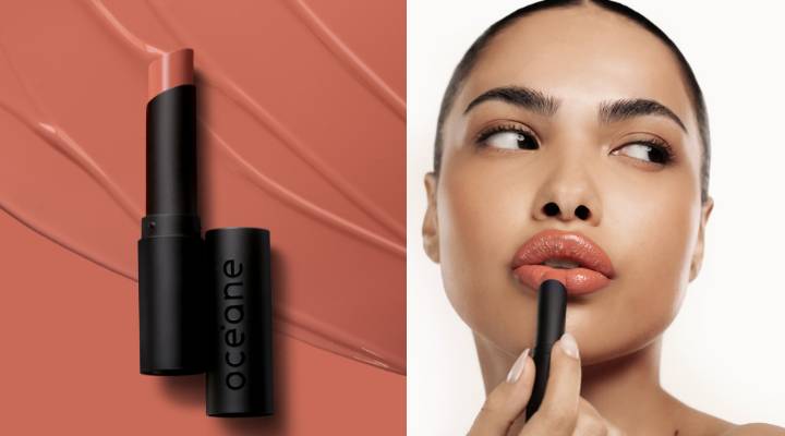 textura e modelo aplicando soft kiss balm
