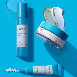 Produtos oceane com fundo azul