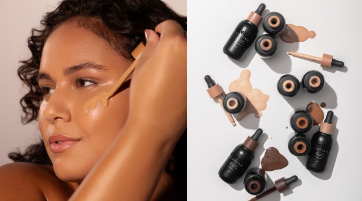 Aplicação de maquiagem em duas modelos