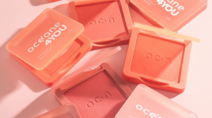Blushes da marca Oceane para maquiagem