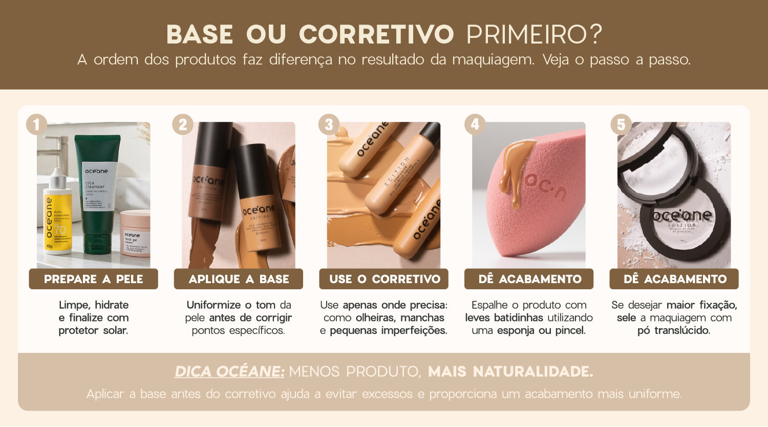Passo a passo para maquiagem com base ou corretivo