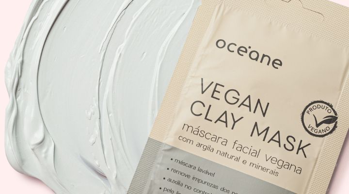 Máscara facial vegana de argila natural da Oceane