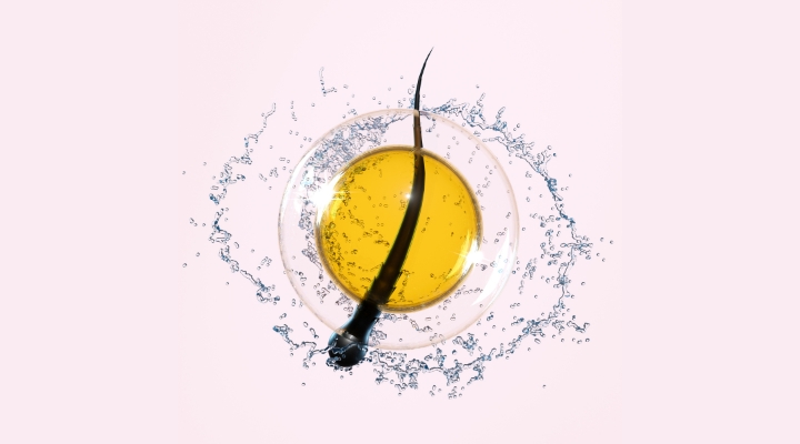 Óleo em gota com respingos de água ao redor