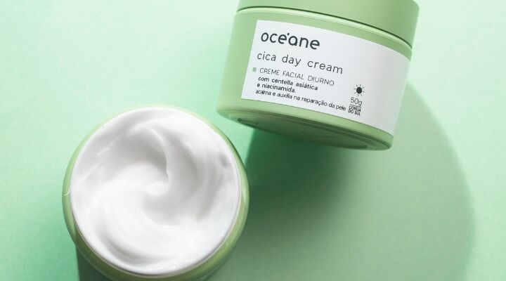 Creme facial Cica da Oceane em embalagem verde